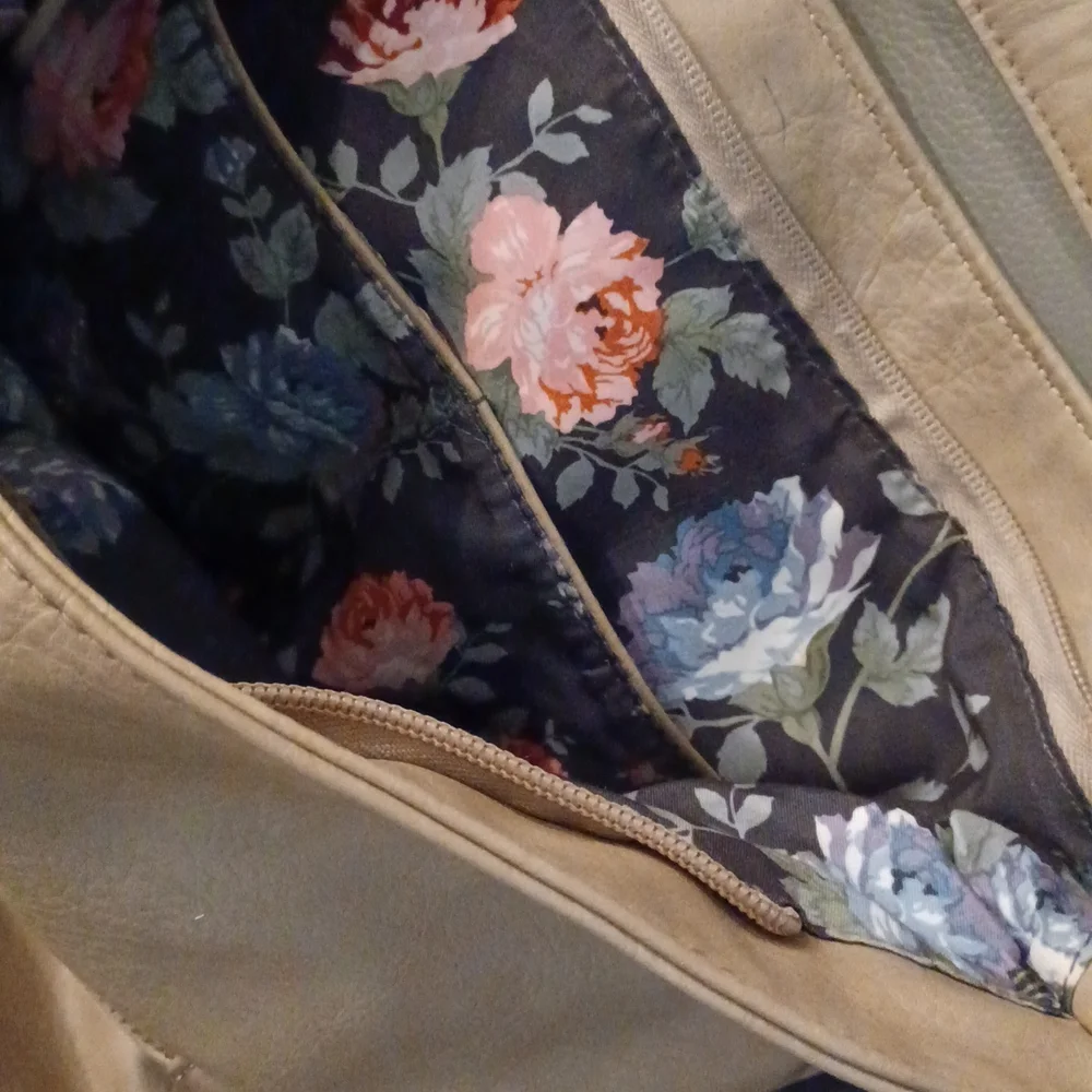 URBAN EXPRESSIONS hobo bag khaki tan vegan leather pleather